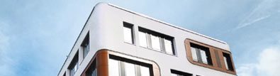 Das Foto zeigt den kontemporären Neubau eines Bürogebäudes in München